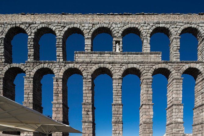 Avila with Walls and Segovia with Alcazar from Madrid - The first view of Avila at Cuatro Postes