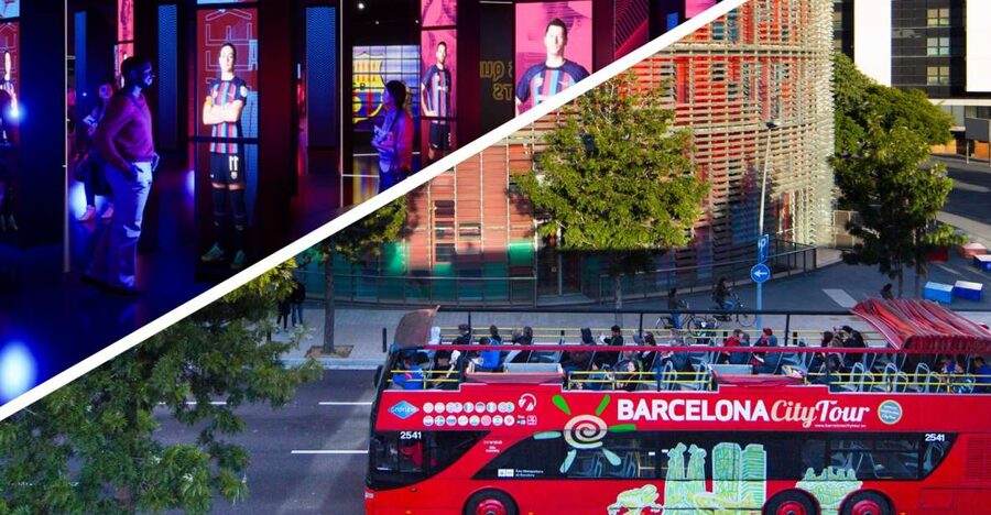 Barcelona Hop-On Hop-Off Bus and FC Barcelona Immersive Tour - The orange West Route from Montjuïc to Camp Nou