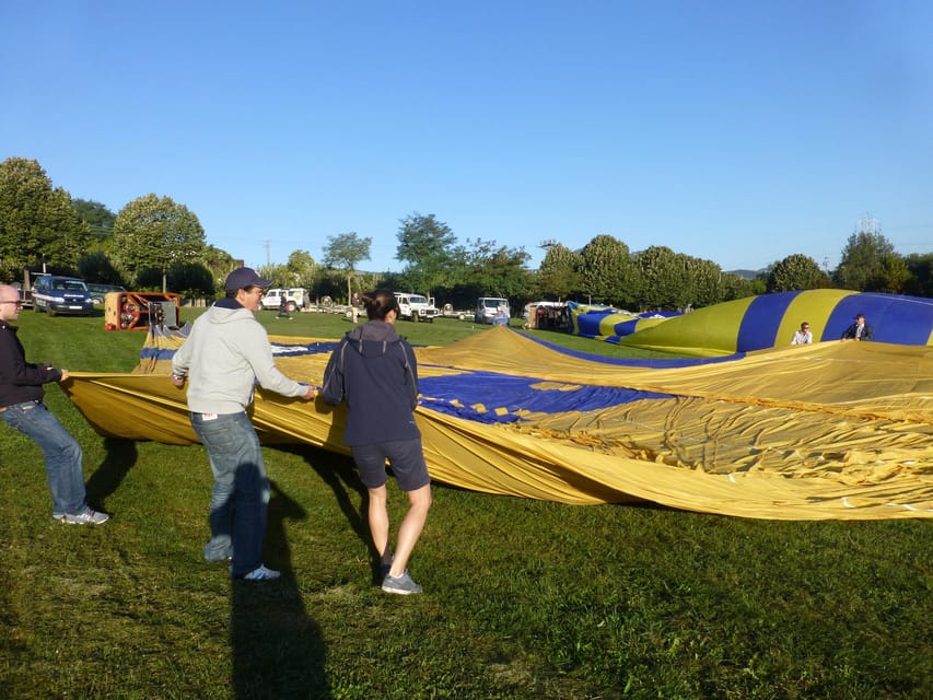 Barcelona: Hot Air Balloon Ride with Optional Transportation - Watching the balloon take shape at Montseny
