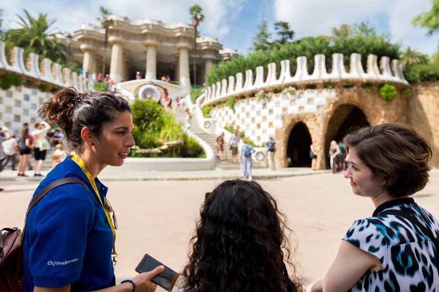 Barcelona: Park Guell Guided Tour with Skip The Line Entry - The stonework, columns, and mythic details
