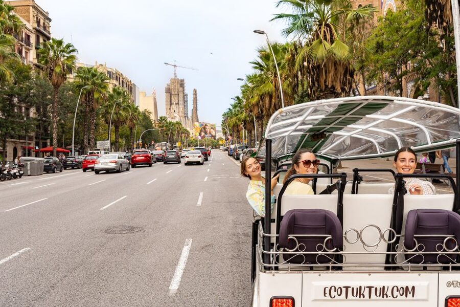 Barcelona: Private City Tour by Eco Tuk Tuk - Sagrada Familia from the street