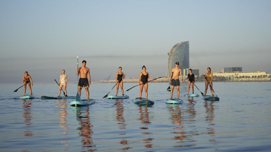 Barcelona: Sunrise Paddleboarding with Instructor and Photos - Meeting at Eswell Surf School on Carrer de Grau i Torras 23