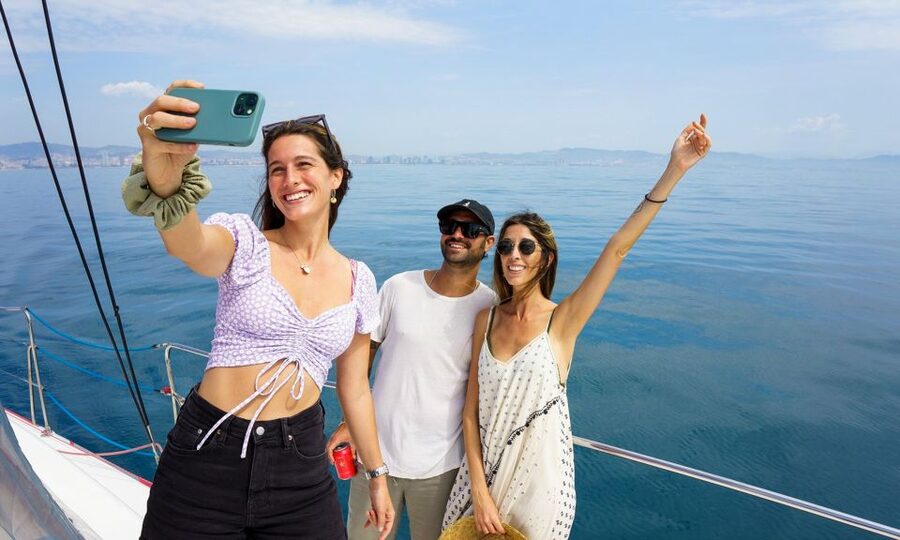 Barcelona: Sunset or Day Catamaran Cruise with Tapa & Drink - Setting out from Marina Vela beside Barceloneta