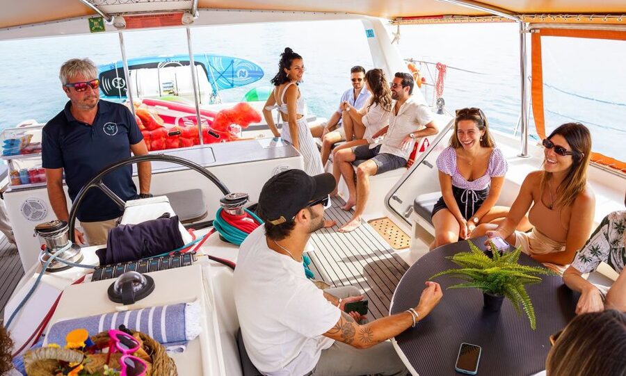 Barcelona: Sunset or Day Catamaran Cruise with Tapa & Drink - The sunset cruise and Barcelona from offshore