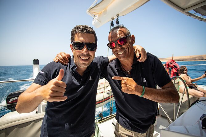 Catamaran Sailing in Lanzarote - Sailing out from Puerto Calero