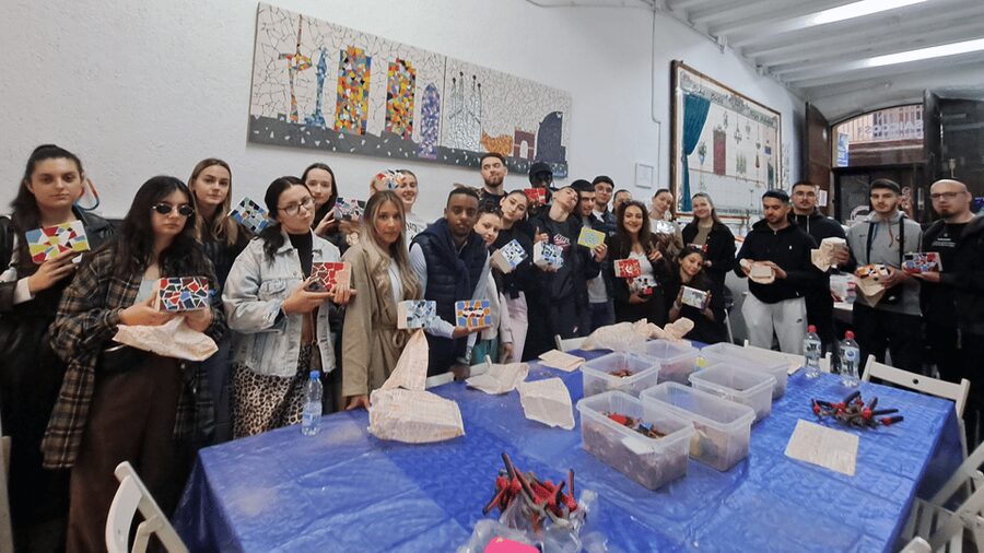 Guided Gaudí’s Trencadís Mosaic Workshop in Barcelona - Designing a photo frame, box, or animal figure