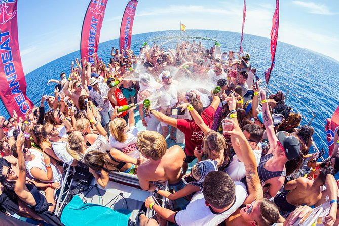 Ibiza Ocean Club Boat Party with 3 Hours Premium Drinks and DJ - The swim stop and four-meter jumping board