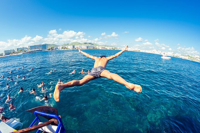Ibiza Ocean Club Boat Party with 3 Hours Premium Drinks and DJ - Two decks, one crowded dance floor