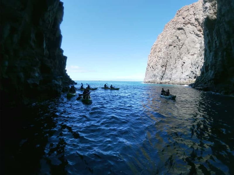 Los Cristianos: Kayak and Snorkel with Turtles and Photos - Leaving Los Cristianos Beach by kayak