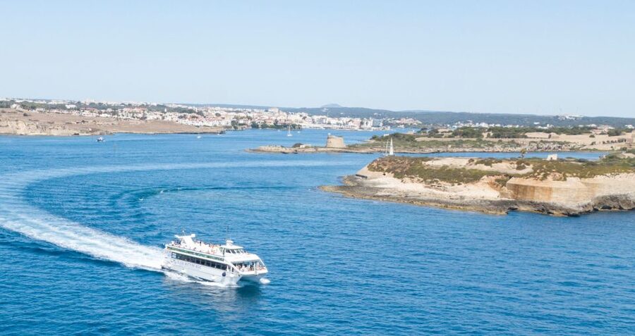 Mahon: Harbor Boat Tour with Underwater Viewing & Commentary - Leaving Don Joan and entering Mahón Harbour