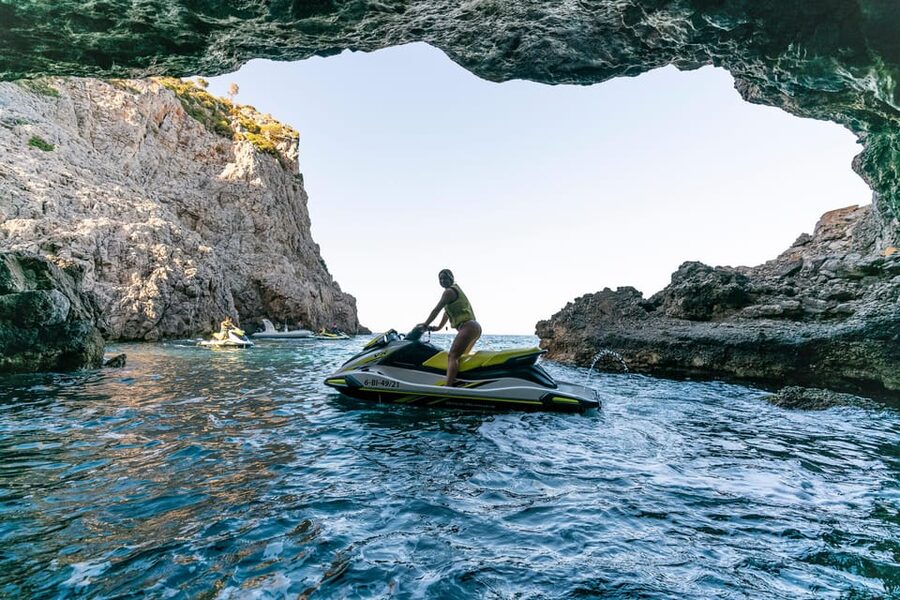 Mallorca Alcudia: Jack Sparrow Cave Jet Ski Tour - Reaching Coll Baix at Cap de Menorca