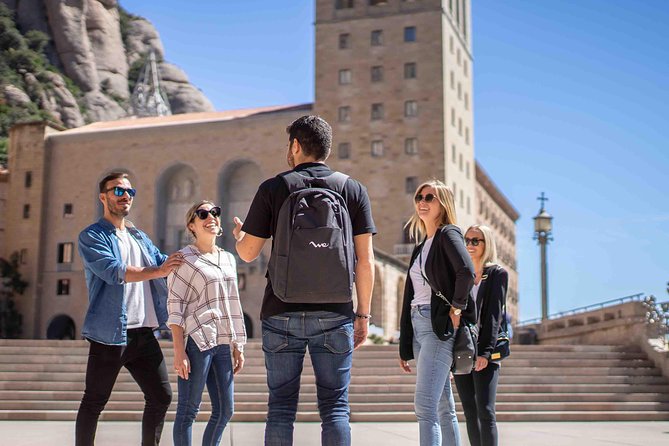 Montserrat Lunch & Wine at Farmhouse Small Group from Barcelona - Entering the monastery and Basilica of Santa Maria