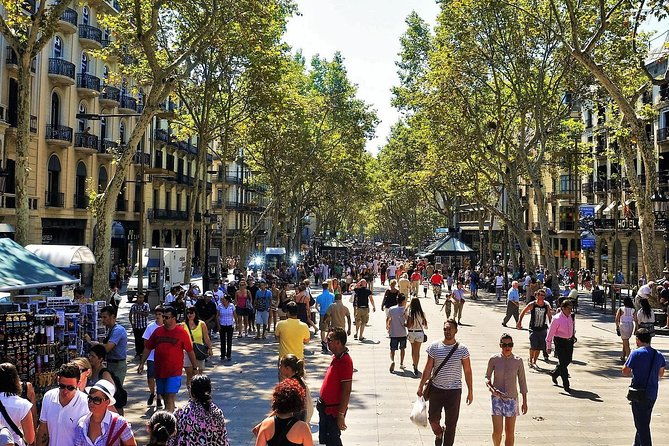 Sagrada Familia & Barcelona Small Group Tour with Hotel Pick-up - Las Ramblas, La Boqueria, and Barceloneta from the road